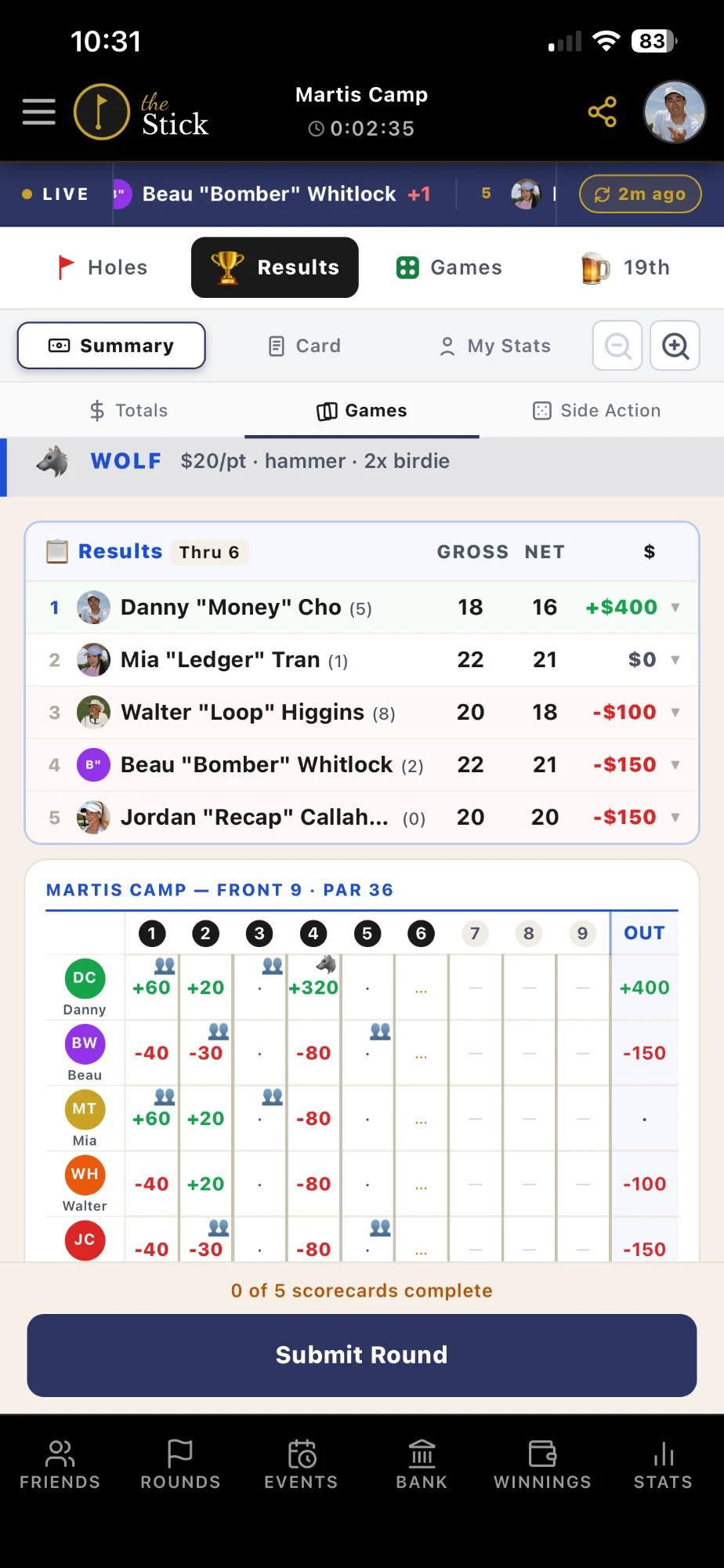Live Standings